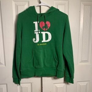Girls Youth 11/13 Green John Deere‎ Pullover Heart Tractor Hoodie